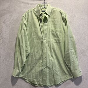 Bobby Jones Green Long Sleeve Button Down Collared Herringbone Shirt Mens Medium